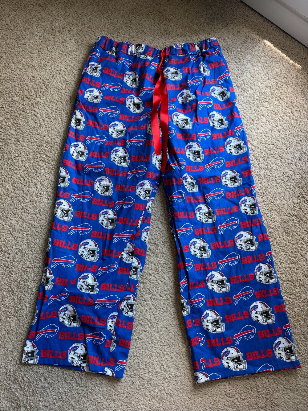 Hand Made Buffalo Bills Blue & Red Women's Pajama Pants